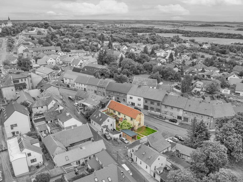 Rodinný dům – letecký pohled