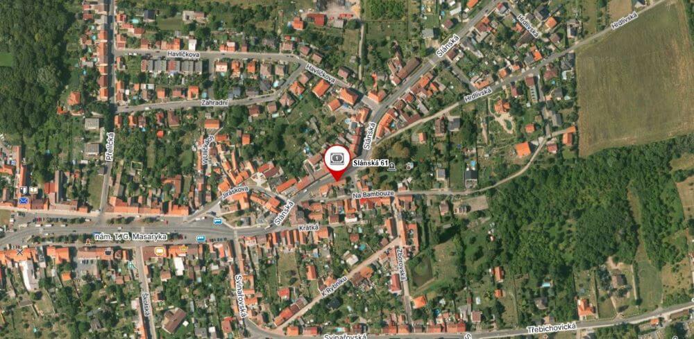 KM – letecký pohled